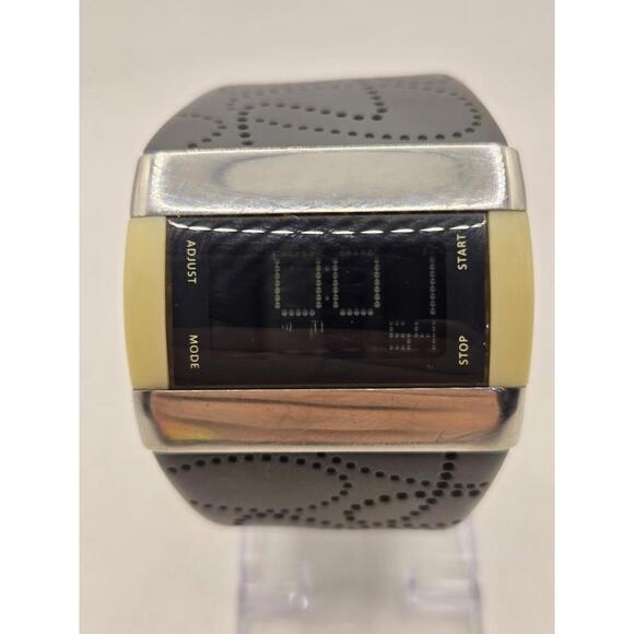 Nike Merge Step Charcoal Gray & Yellow Digital Watch Floral Band WC0025 - Picture 1 of 9